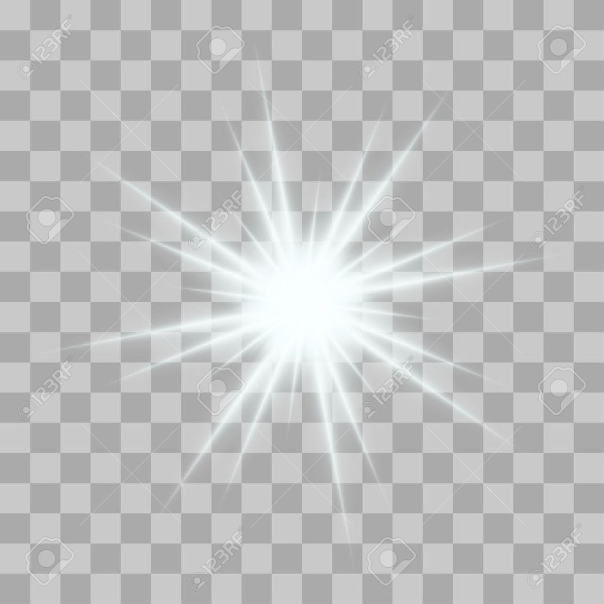 Звезды на прозрачном фоне со свечением