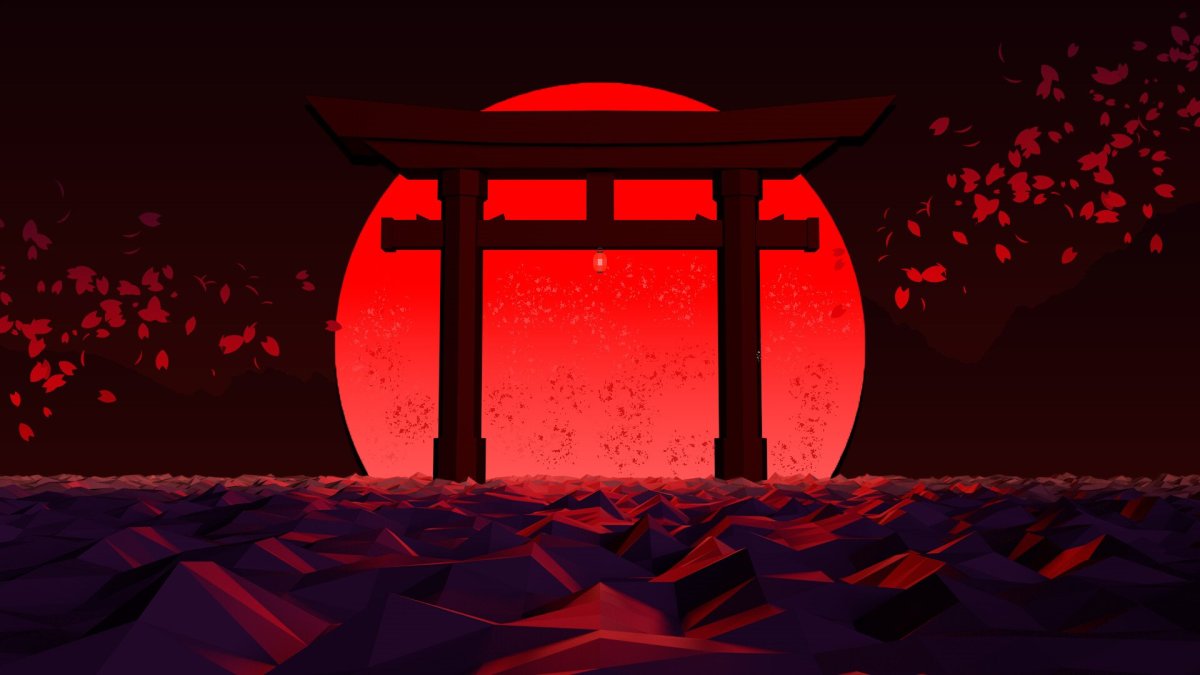 Япония врата тории фон лес