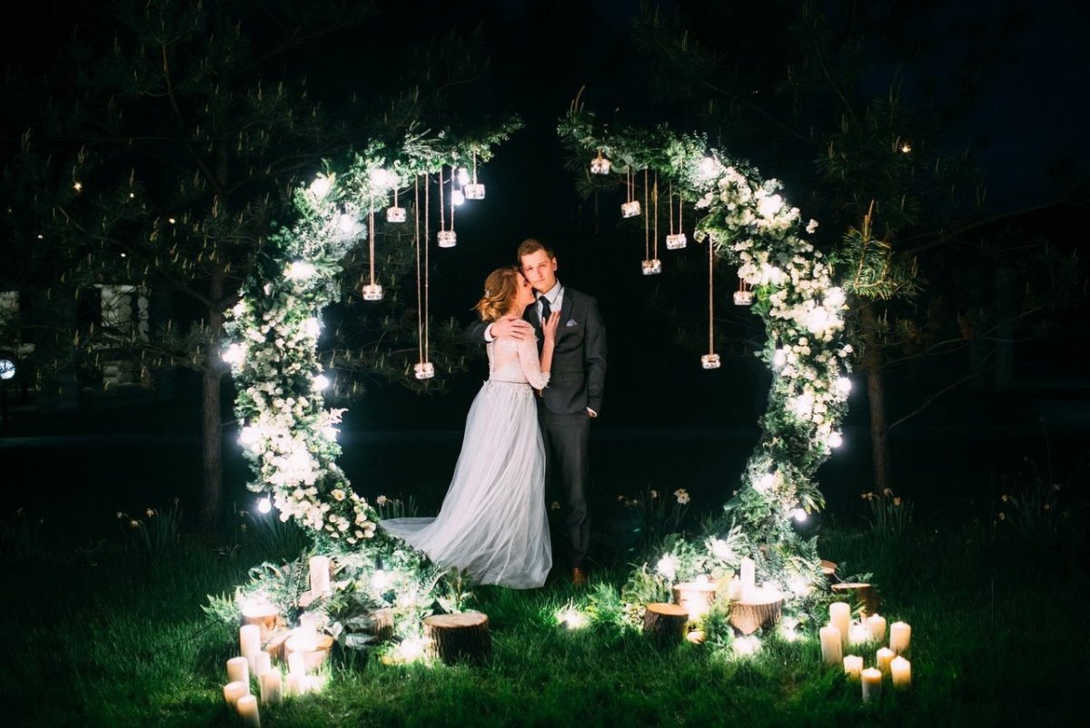 Свадебная арка с фонариками