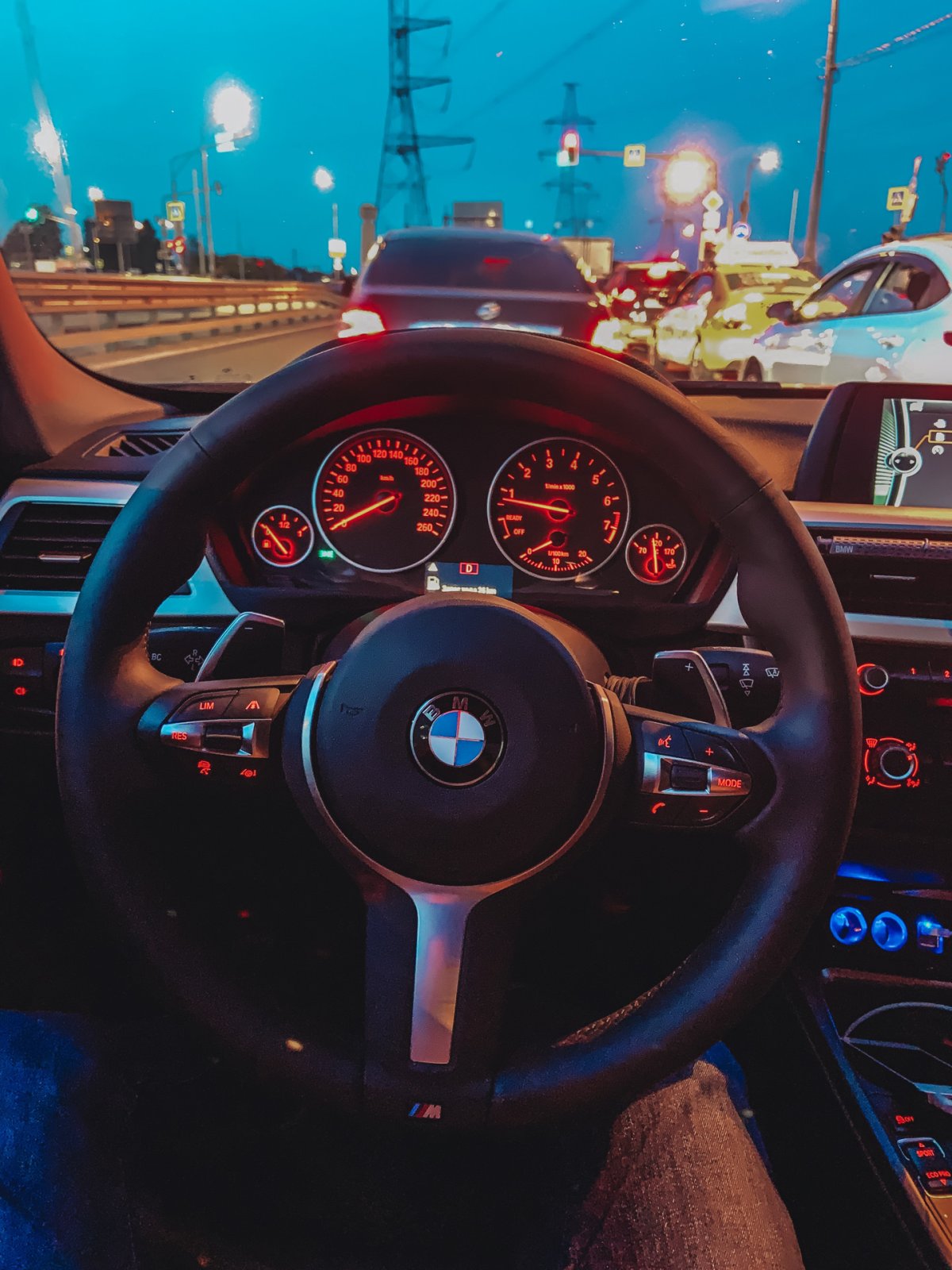 BMW e60 салон ночью