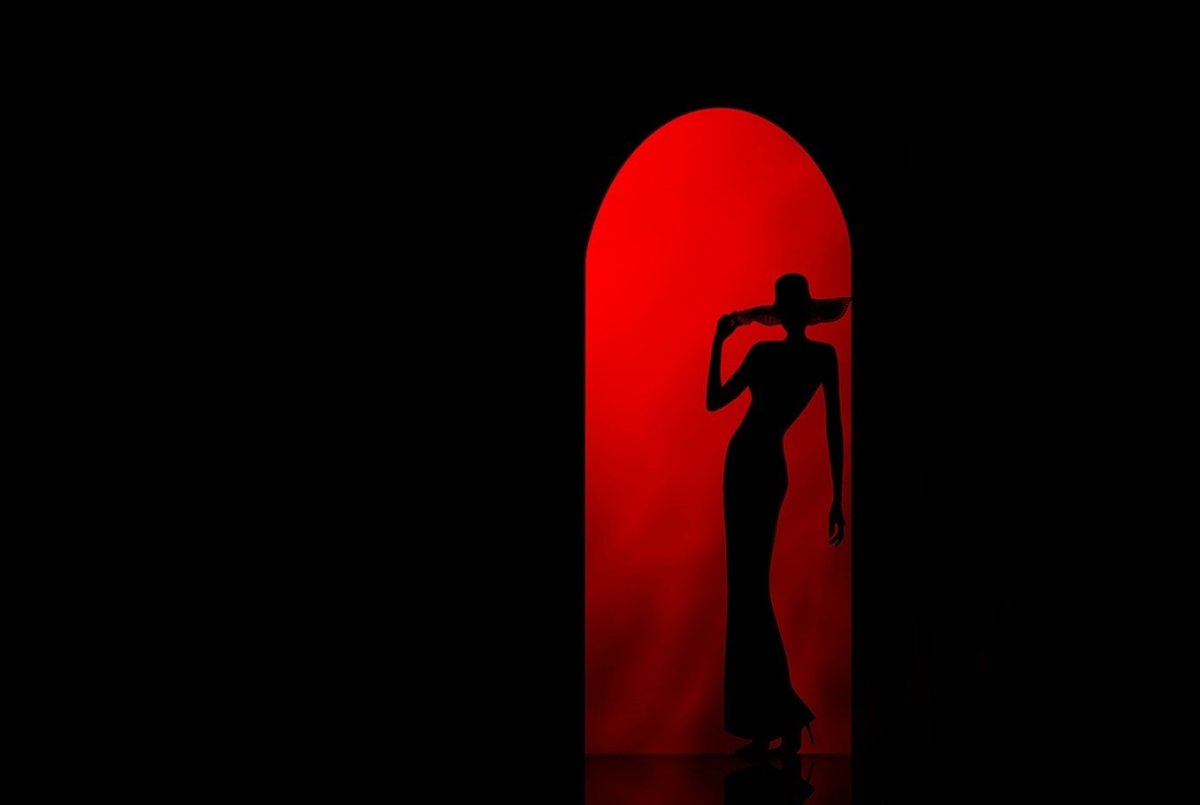 Женский силуэт в дверном проеме