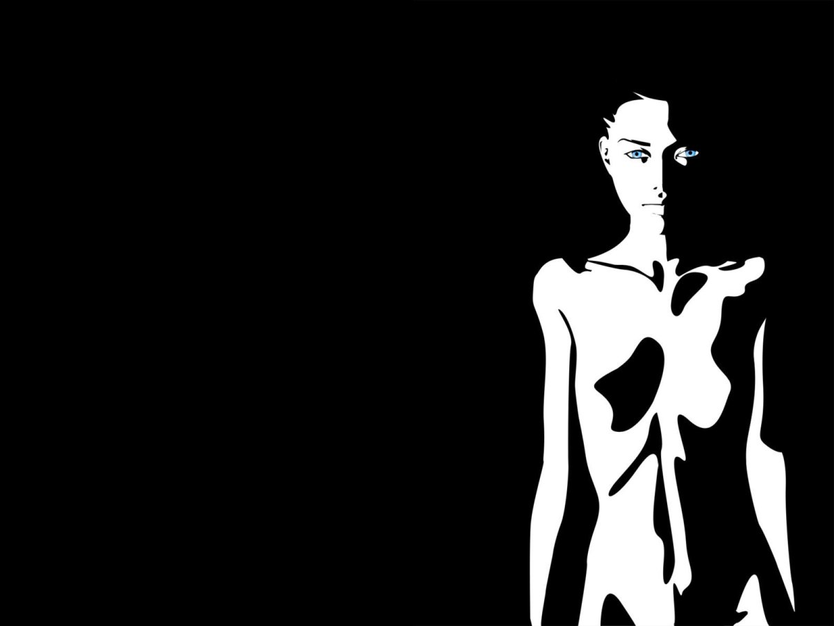 Силуэт на черном фоне