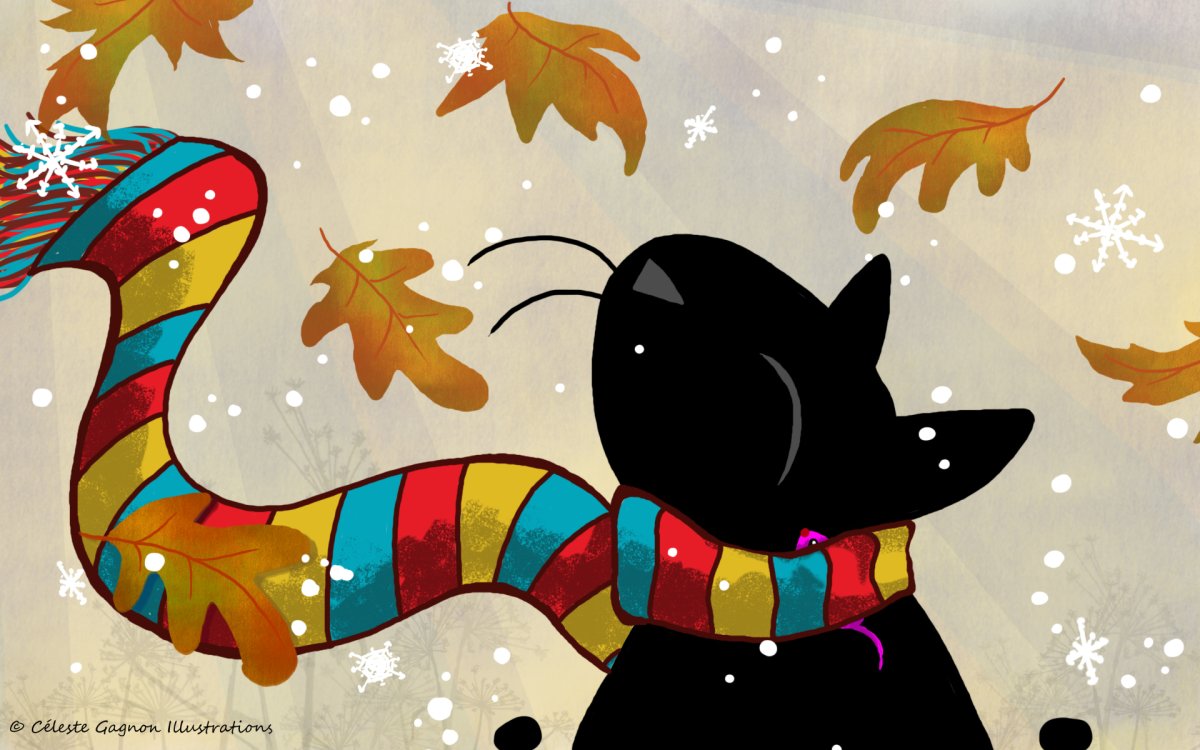 Котик в шарфике осень