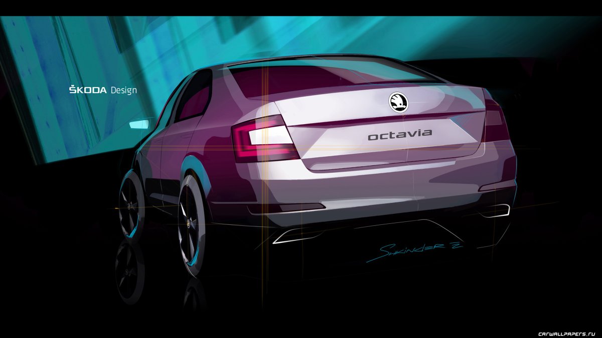 Обои Шкода Октавия а7 тёмные