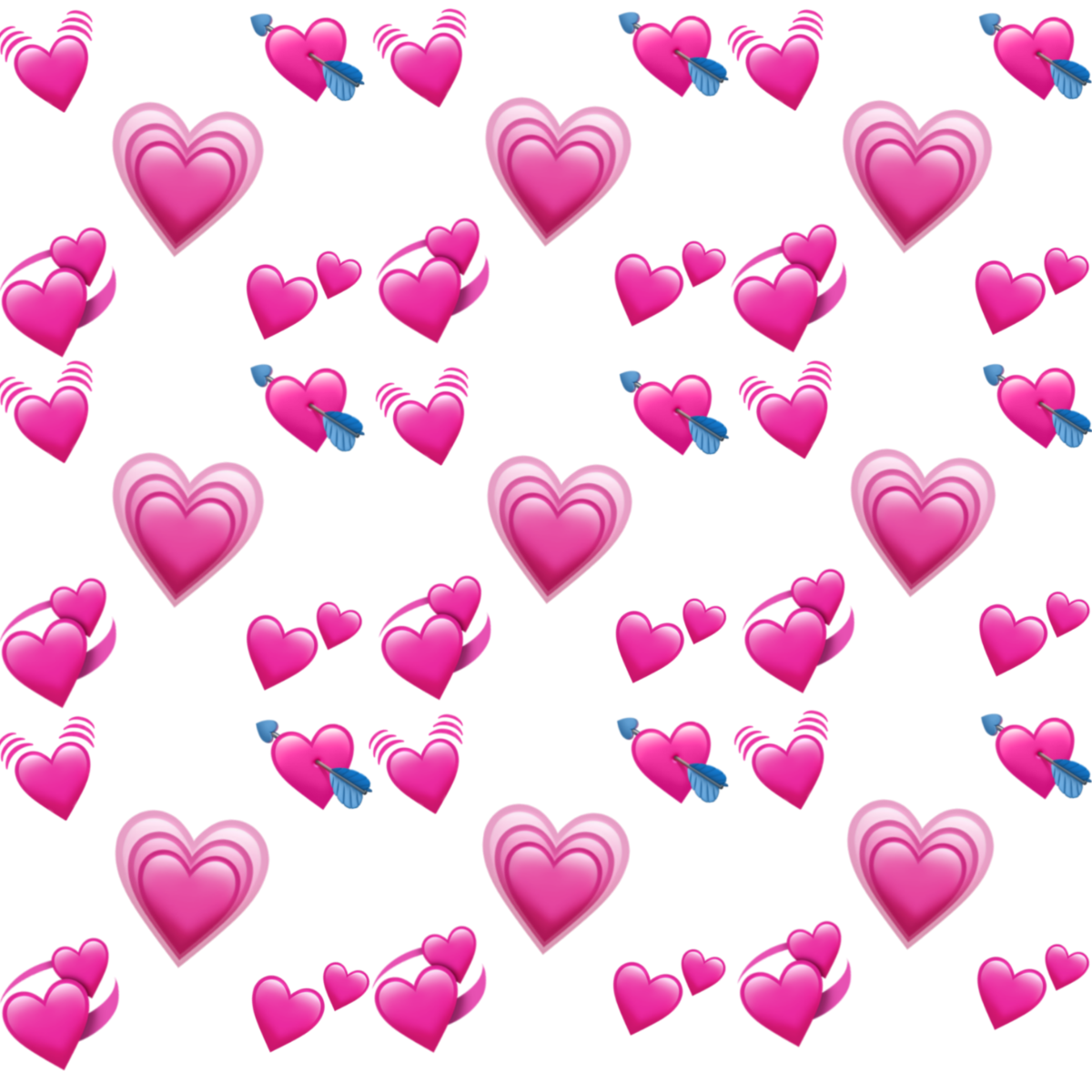 Много маленьких сердечек