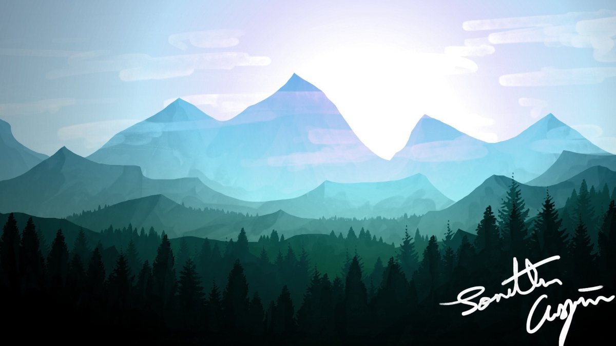 Пейзаж стиле Flat