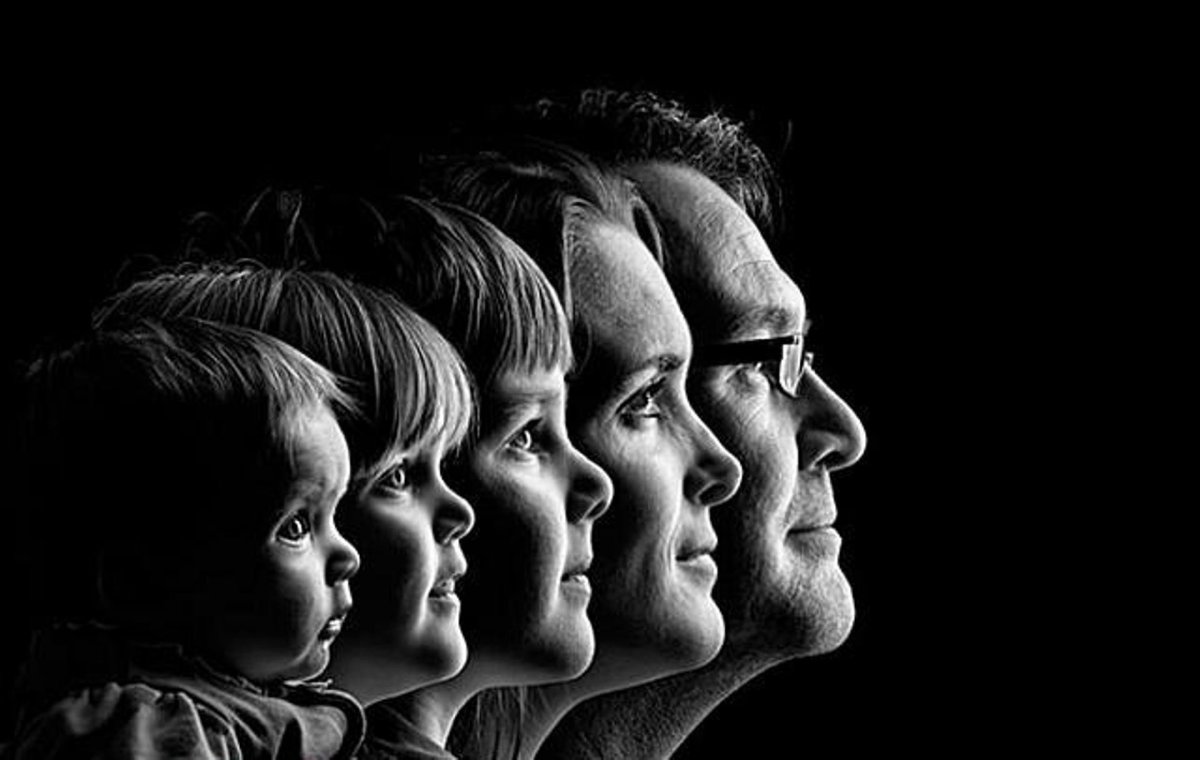 Фотосессия на черном фоне семейная