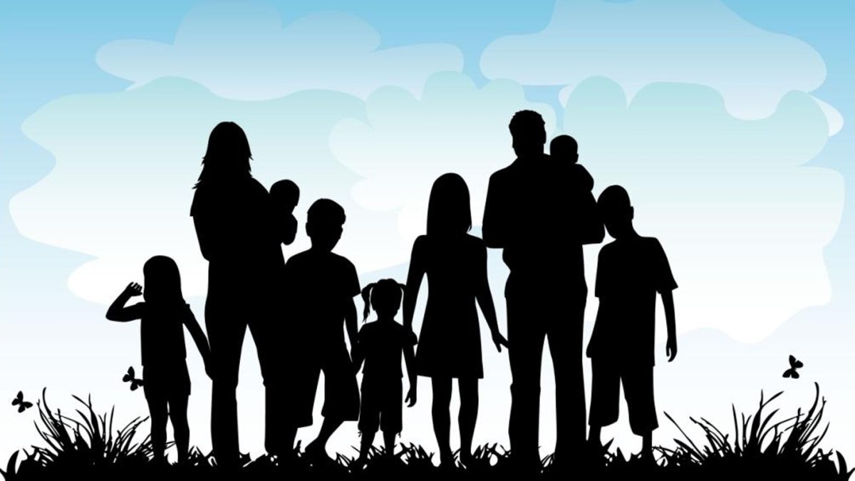 Силуэты семьи с детьми