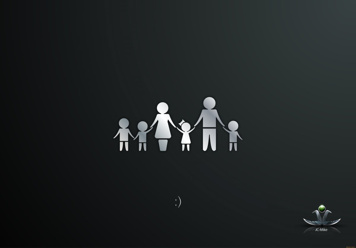 Силуэт семьи из 4 человек