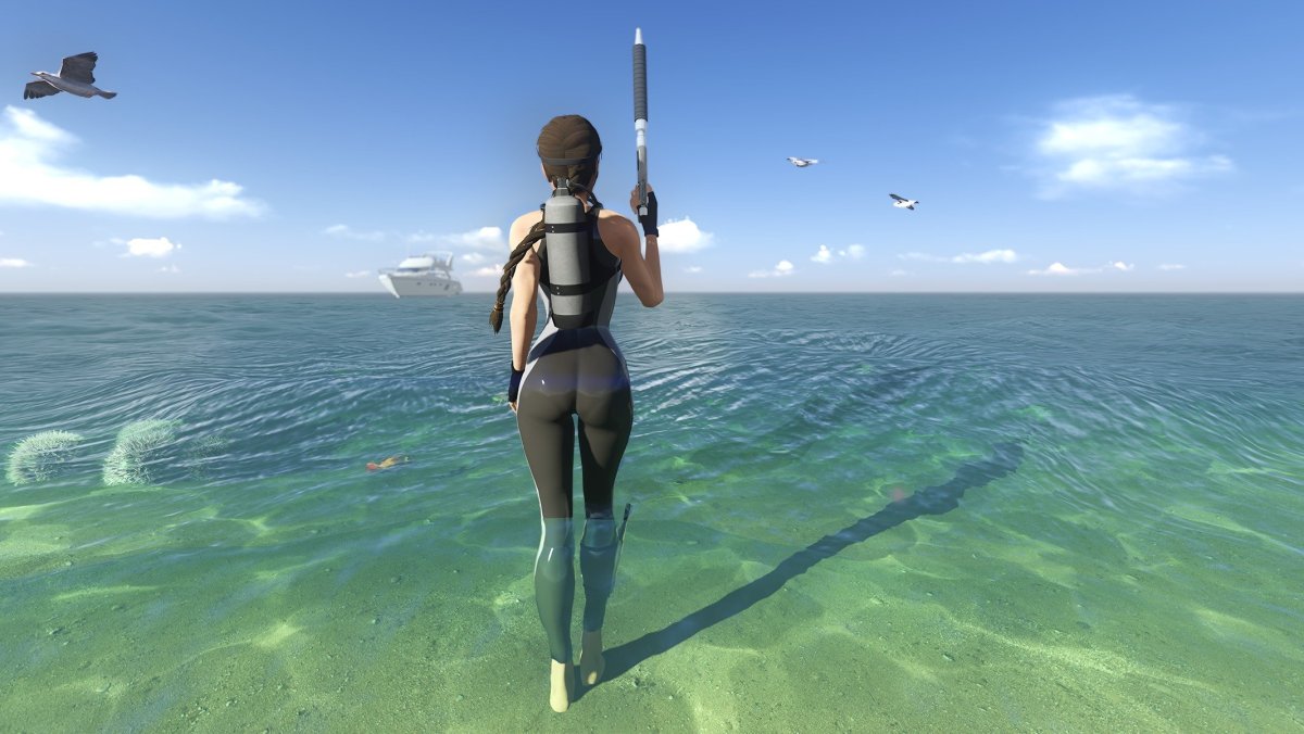 Подводная охота девушки