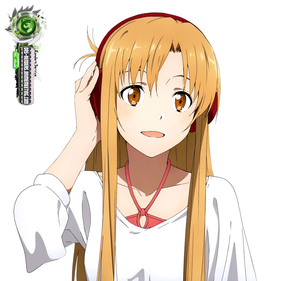 Асуна на белом фоне