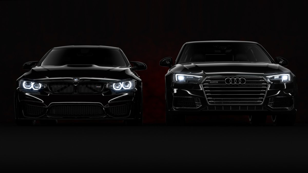 Чёрная БМВ И Ауди