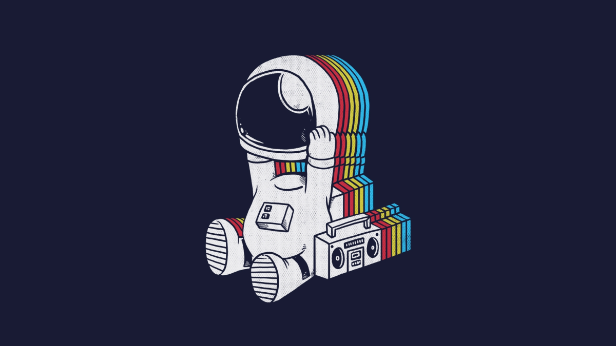 Космонавт на черном фоне