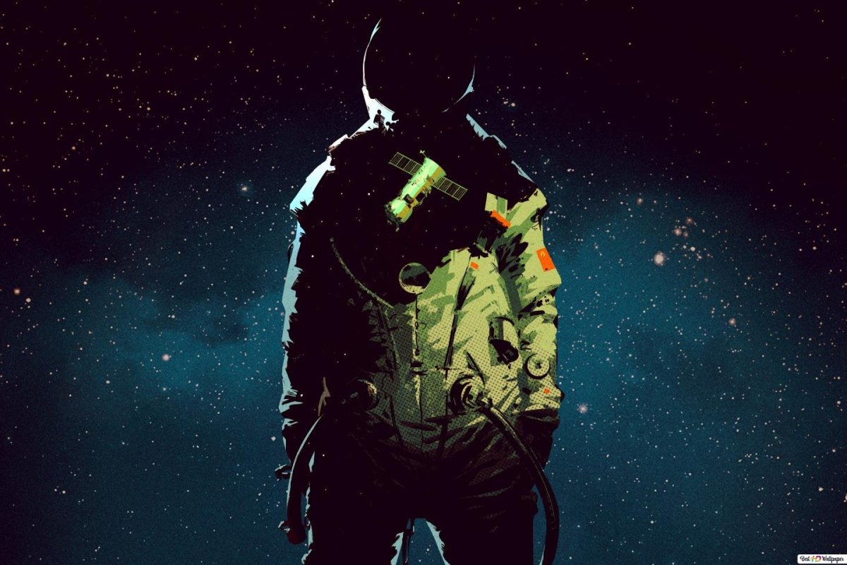 Космонавт в космосе арт