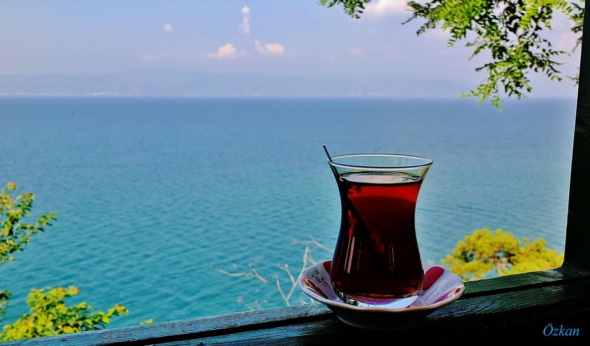 Чашка чая на берегу моря