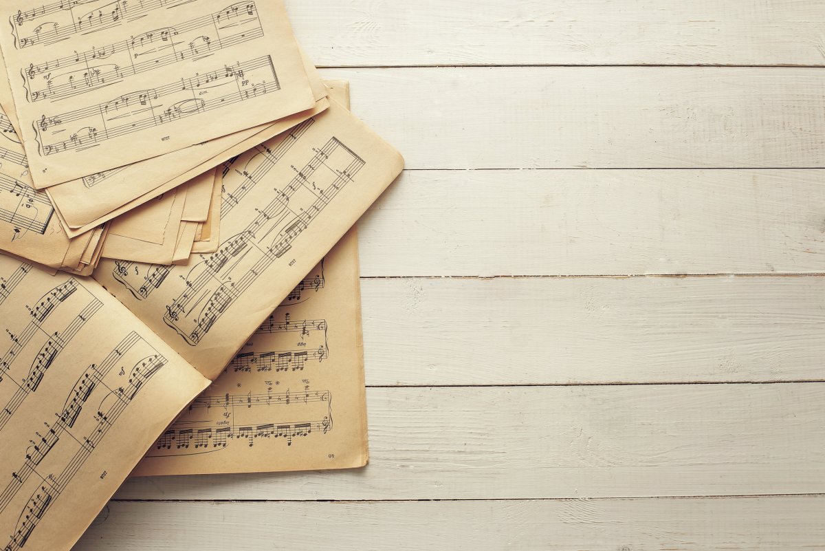 Красивый фон Ноты цветы