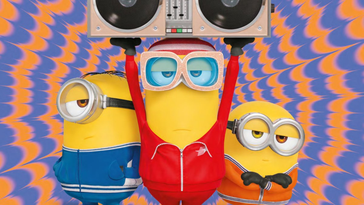 Миньоны на синем фоне