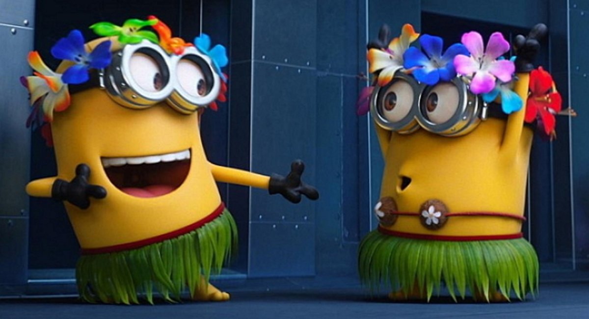 Миньоны на желтом фоне