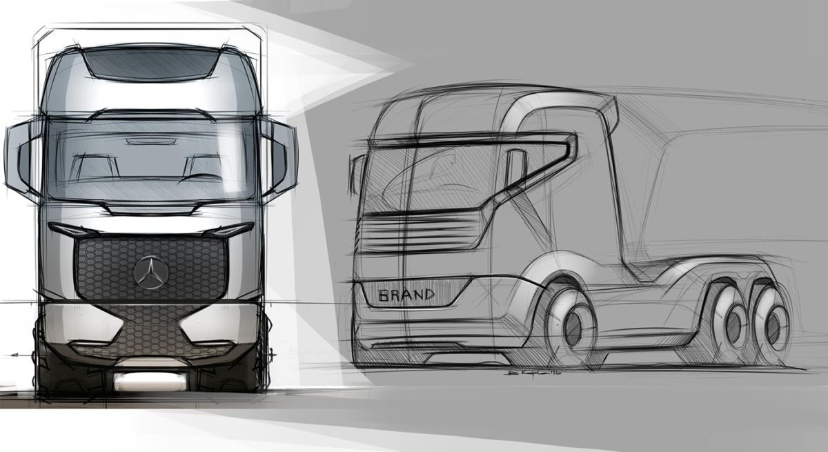 Скетч грузовые автомобили