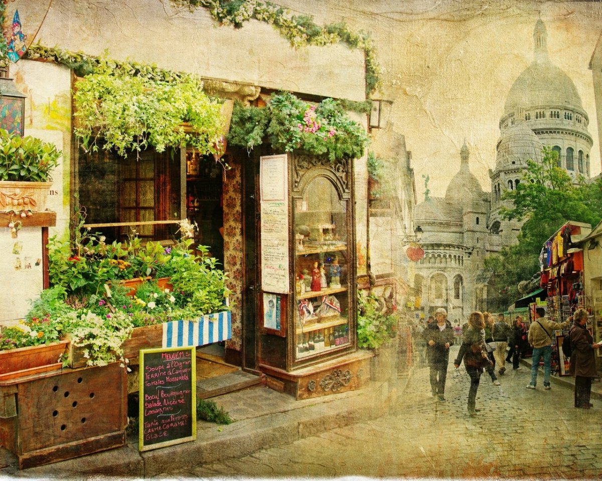 Ночной Париж кафе