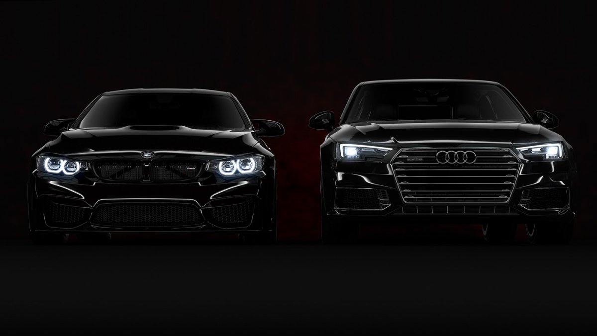 Чёрная БМВ И Ауди