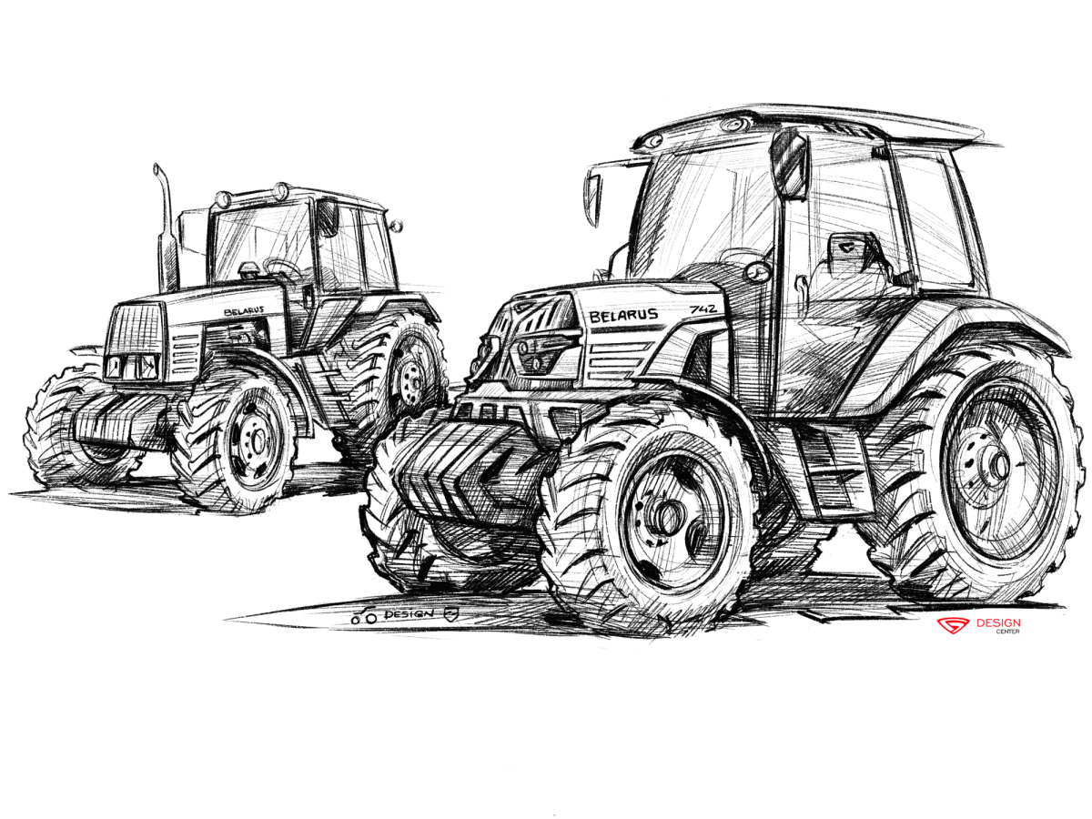 Рисунки для срисовки трактор