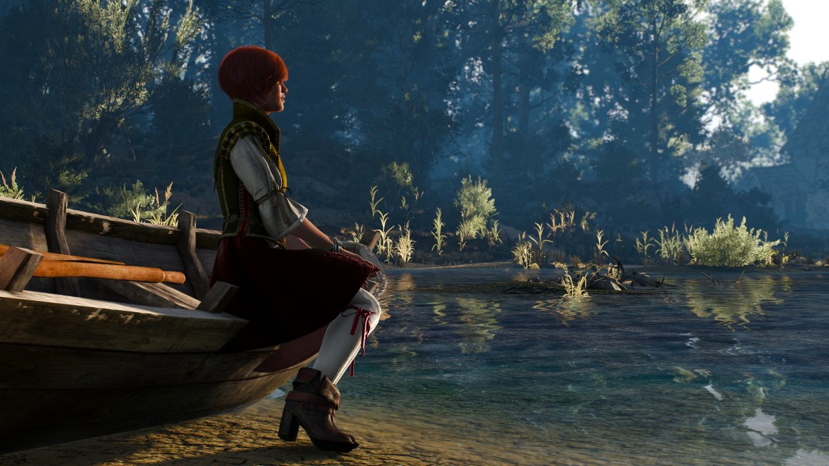 Геральт и Шани в лодке