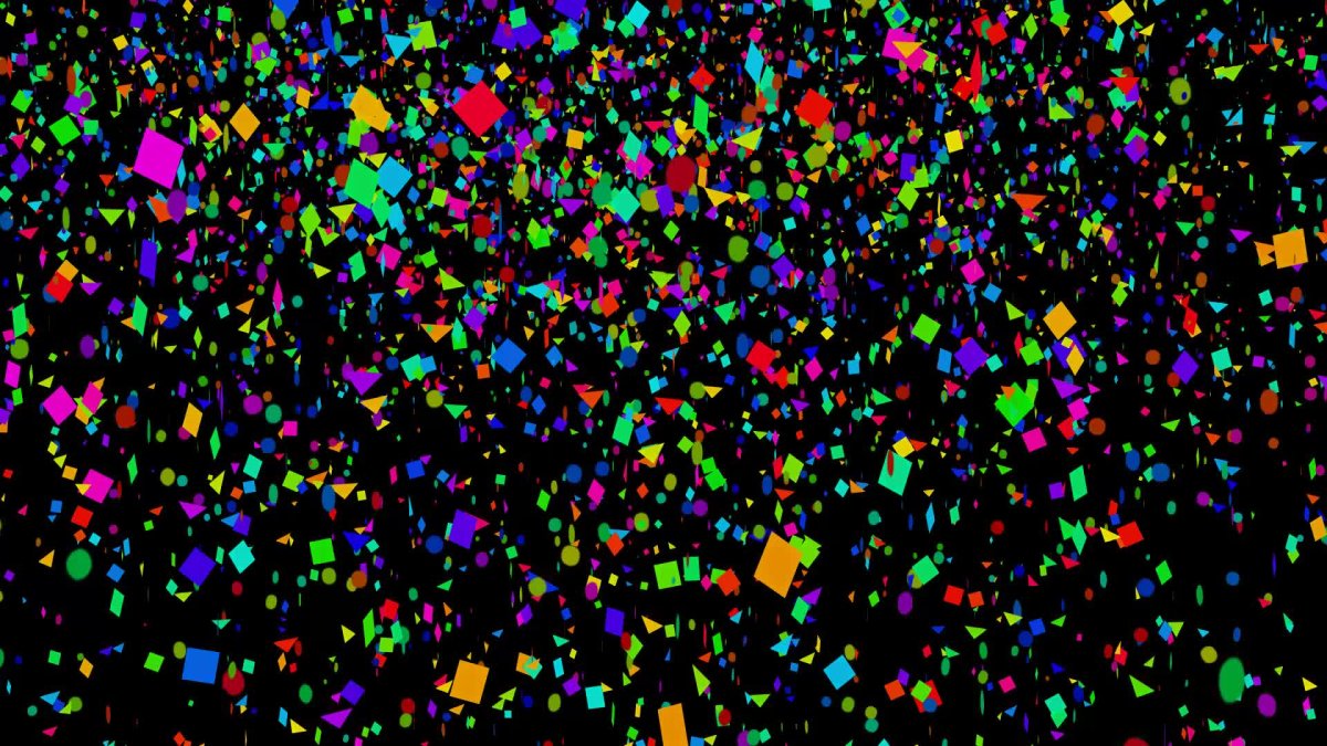 Разноцветное конфетти на черном фоне