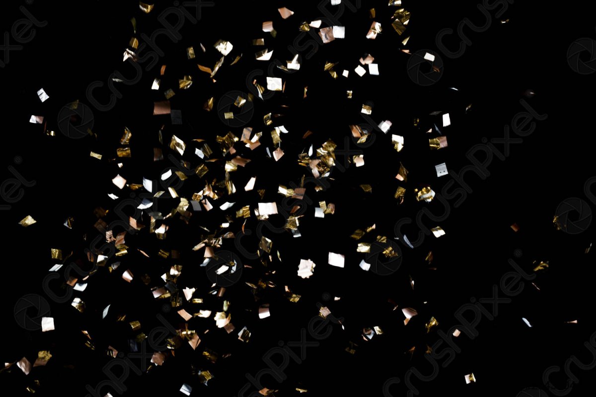 Конфетти серебро на черном