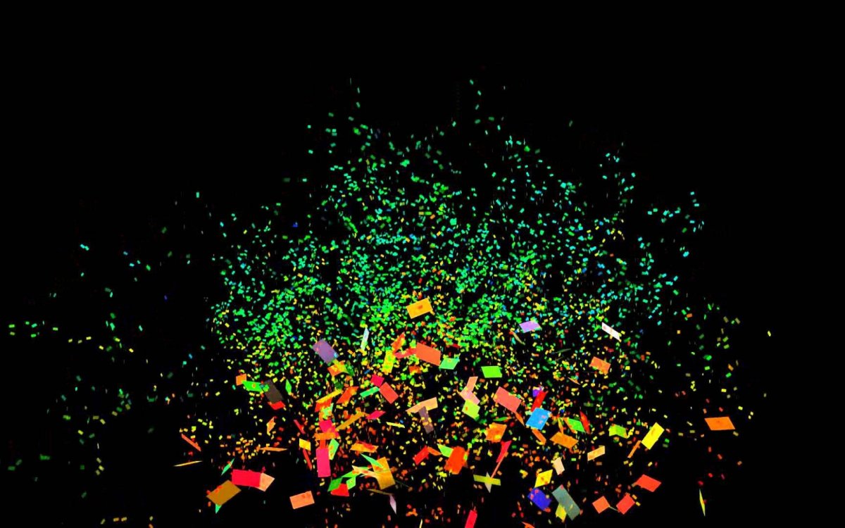 Хлопушка на черном фоне