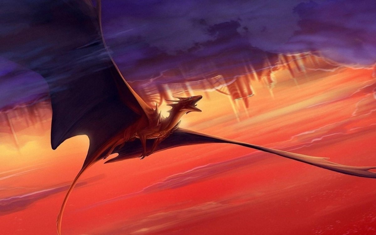 Дракон в небе арт
