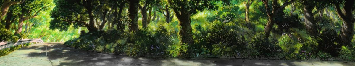 Аниме лес с кустами