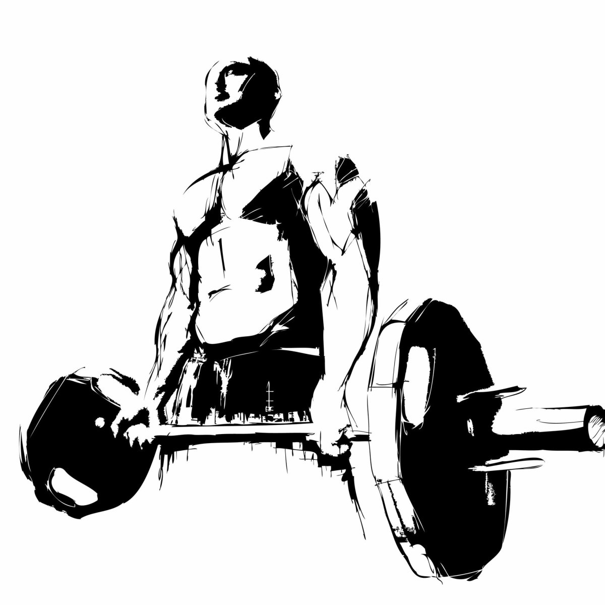 Мужик со штангой вектор