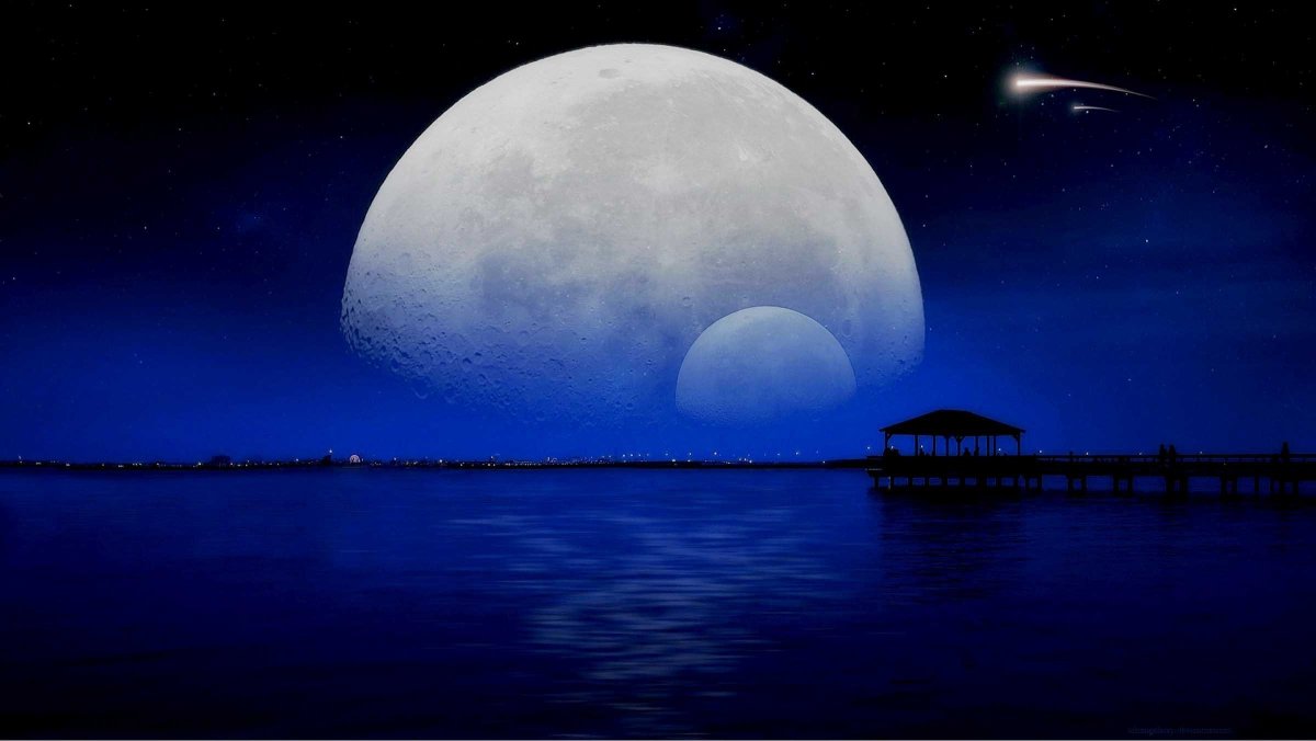 Ночное небо с луной