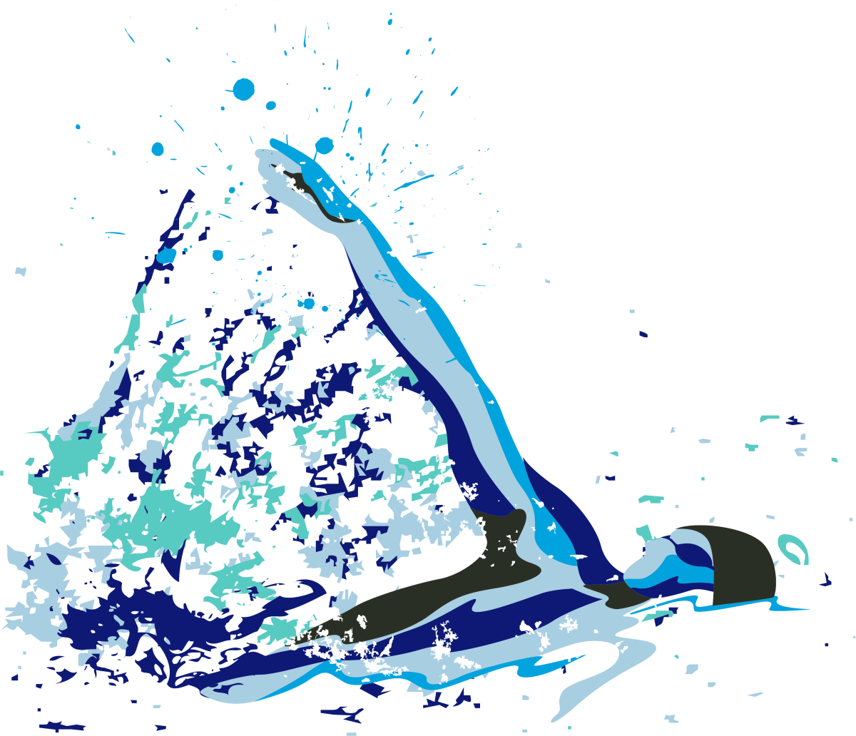 Плавание на белом фоне