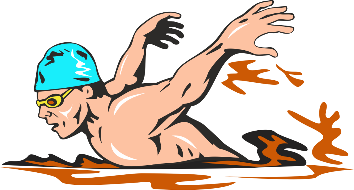 Стикер плавание в бассейне