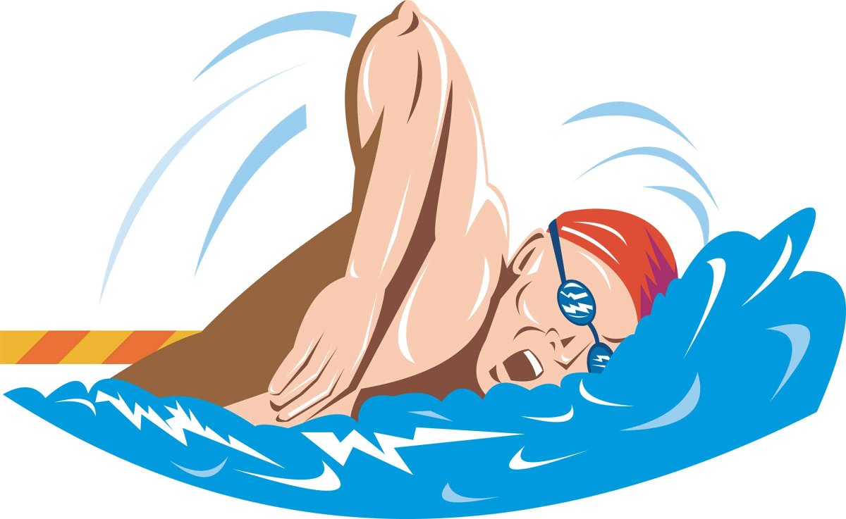 Пловец брасс силуэт