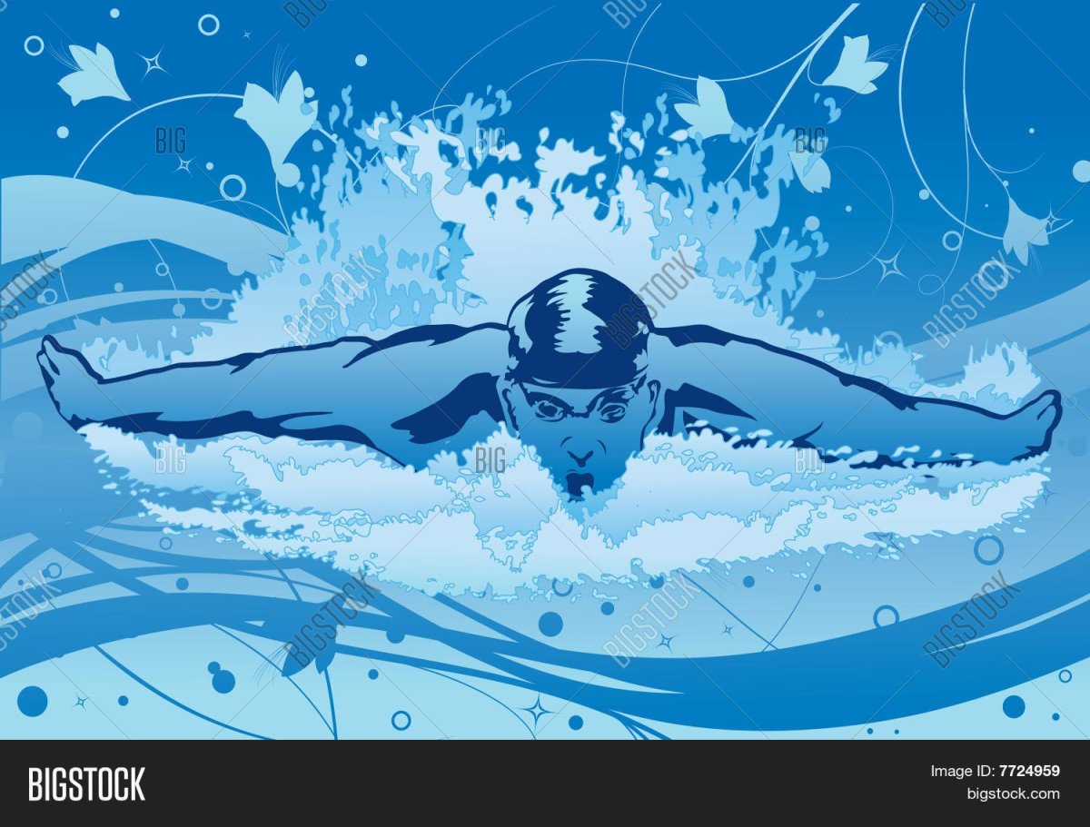 Пловец иллюстрация