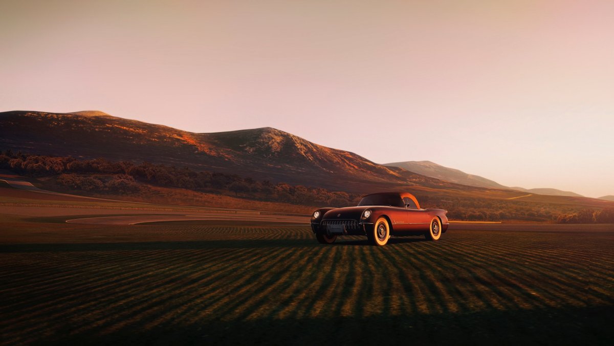 Автомобиль на фоне пейзажа