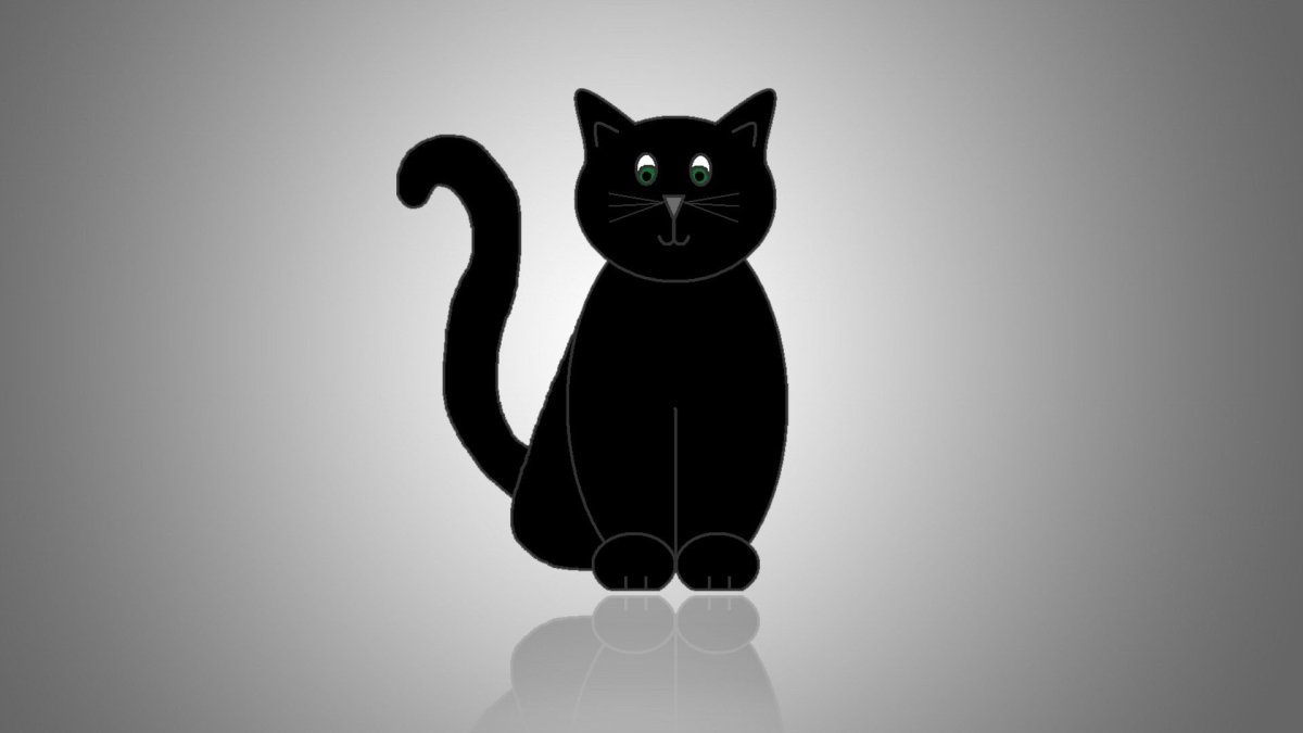 Черный кот на черном фоне