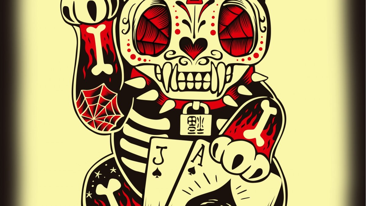 Обои на стол Манеки неко с поднятой лапой