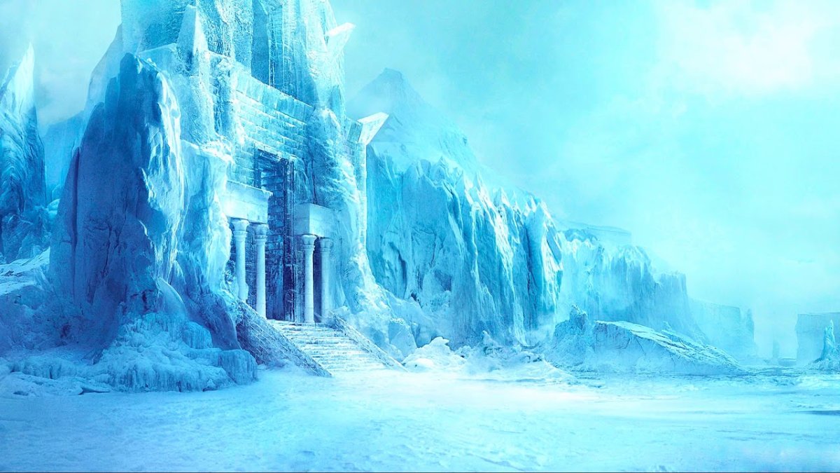 Крепость из снега фэнтези арт