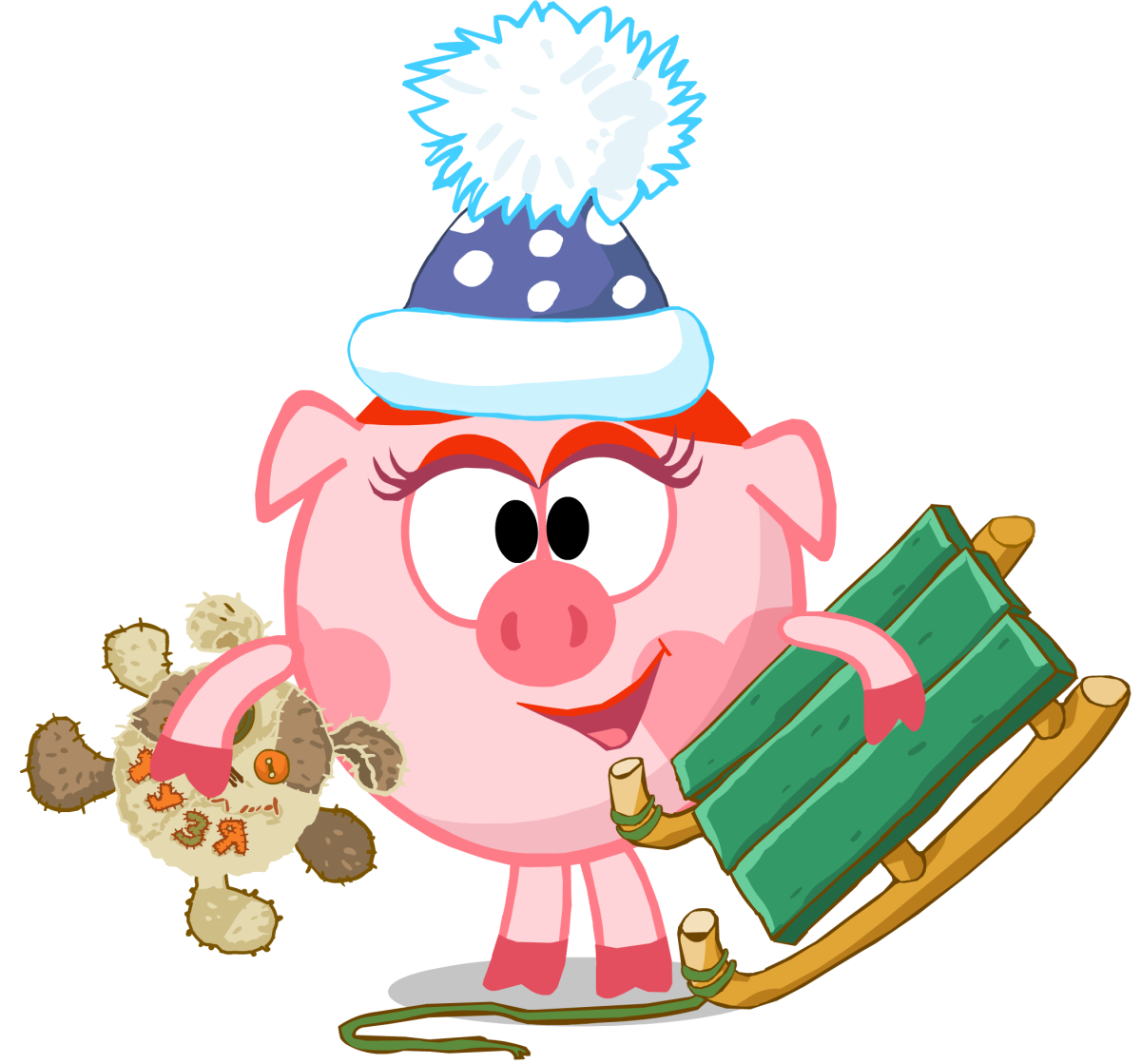 Нюша зимой Смешарики