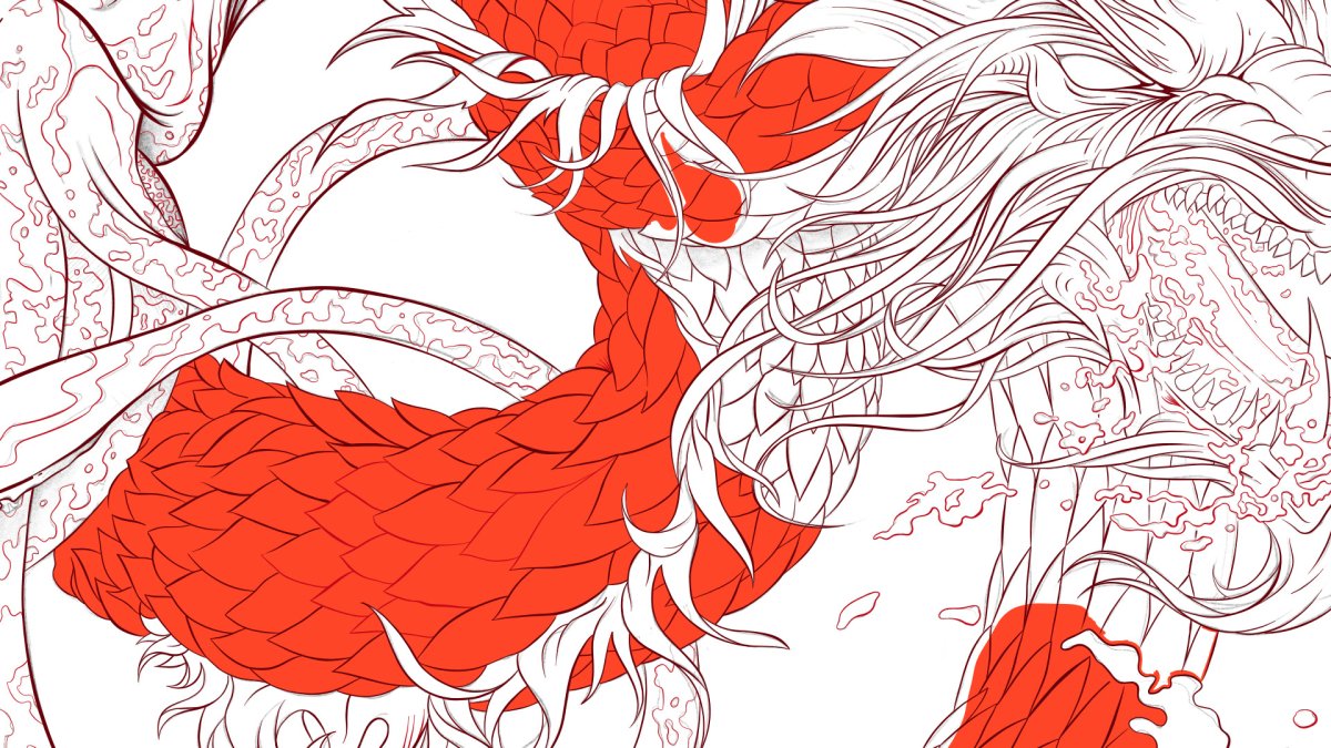 Узор дракон в китайском стиле