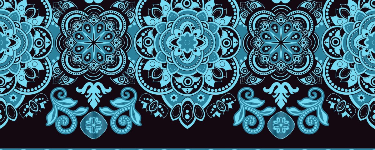 Голубой фон с казахским орнаментом