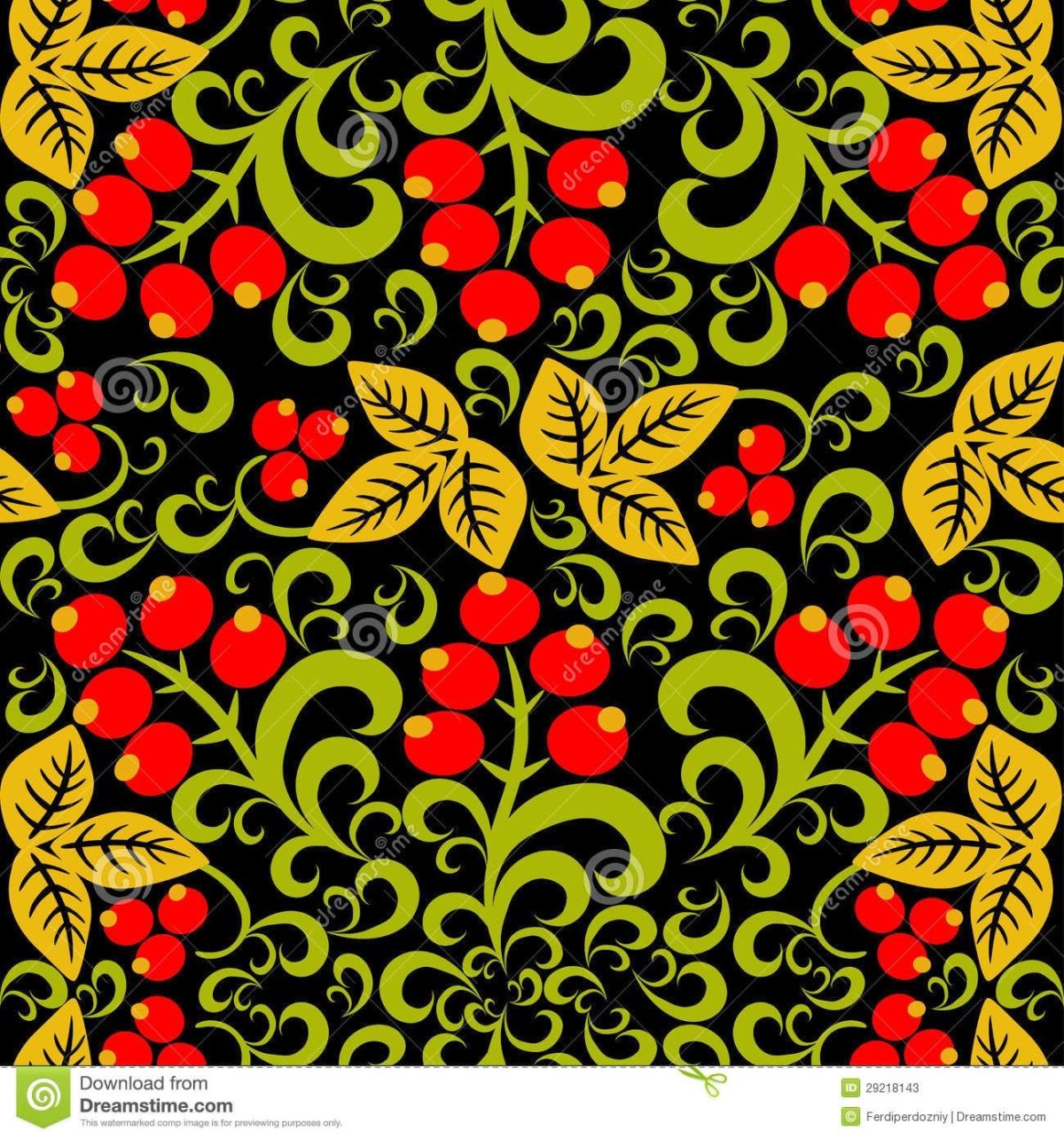 Seamless patterns Хохлома