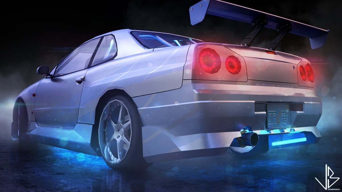 Nissan GTR r34 неон