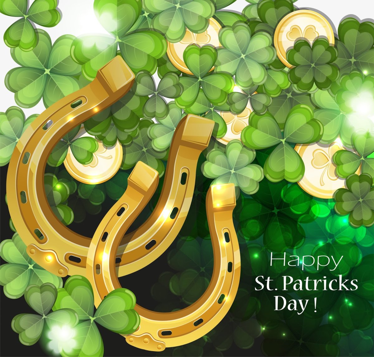 Подкова с клевером на удачу