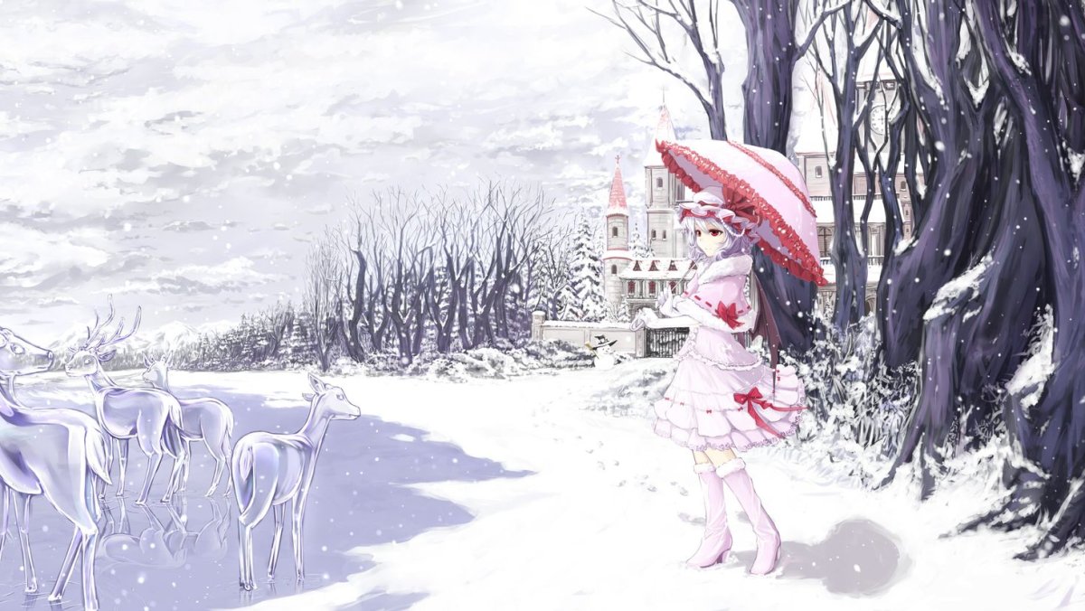 Аниме обои зима