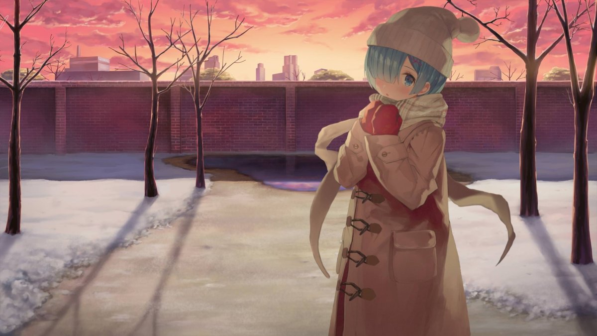 Аниме зима арт